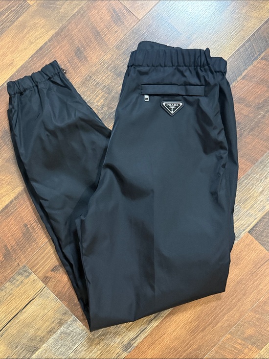 Prada Pants - Prada Re-Nylon Black Jogger Pants Triangle Logo Size IT 42 Authentic